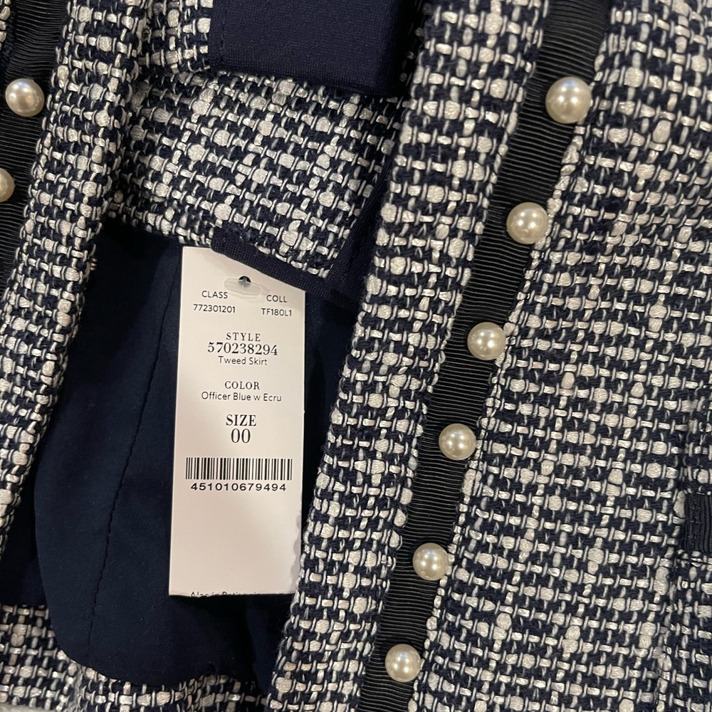 NWT Whbm Embellished Pearl Tweed Jacket & Pencil Skirt, 00 - Picture 5 of 9